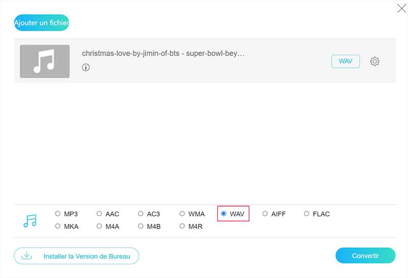 Convertir l'audio en WAV