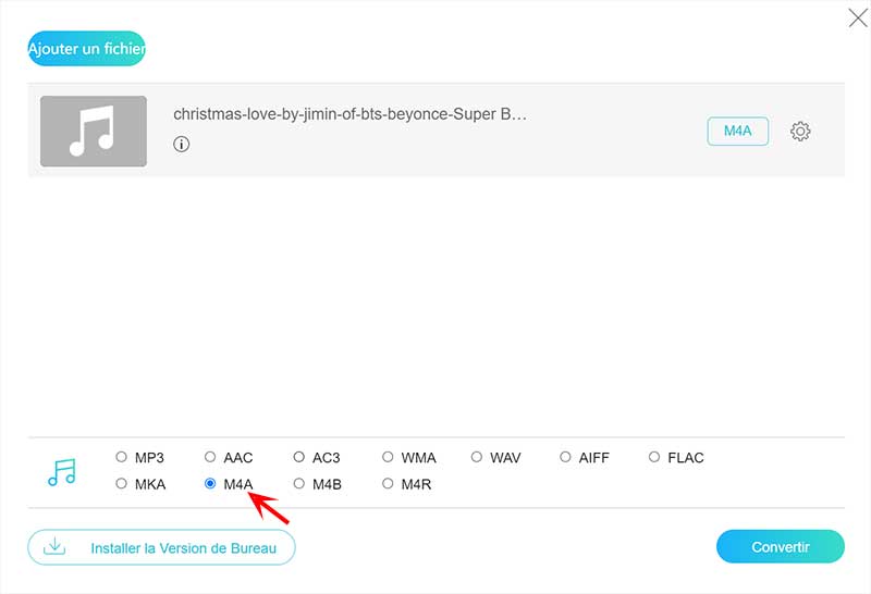 Convertir FLAC en M4R avec Vidmore Convertisseur Audio Gratuit en Ligne