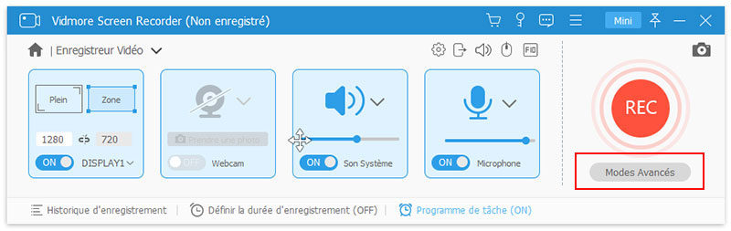 Sélectionnez Advanced Recorder