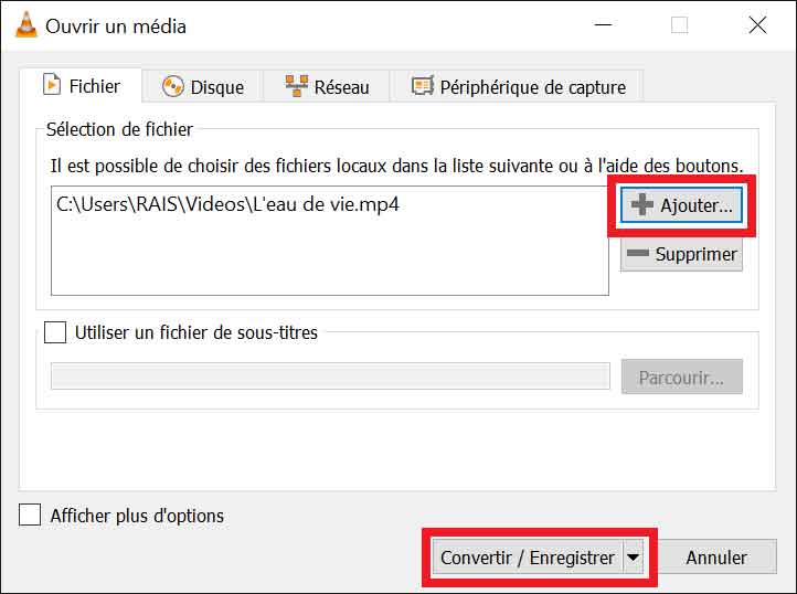 Ajouter un fichier MP4 dans VLC