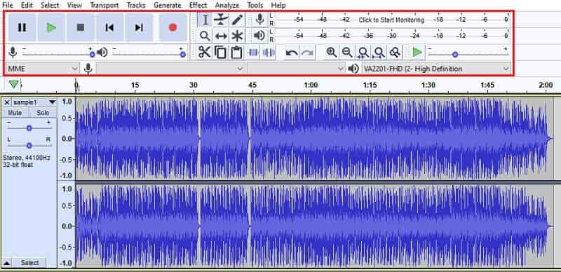 Audacity Modifier le fichier musical