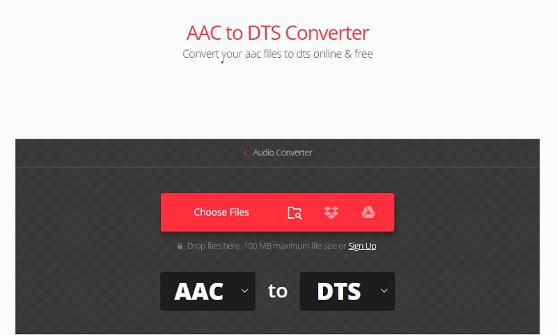 Convertir AAC en DTS Convertio