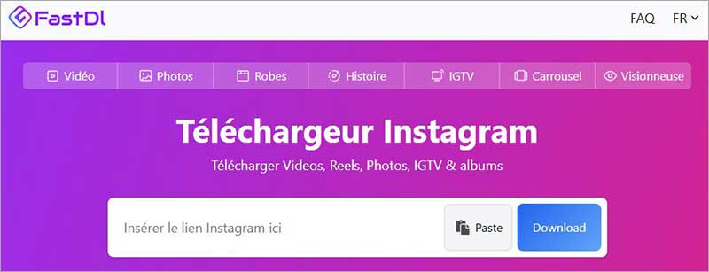 Télécharger des vidéos Instagram en ligne facilement avec FastDL.app