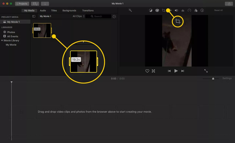 Fonction de recadrage iMovie