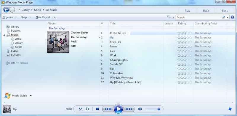 Lancer Windows Media Player