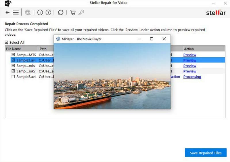Réparer des fichiers vidéo sur Stellar Video Repair