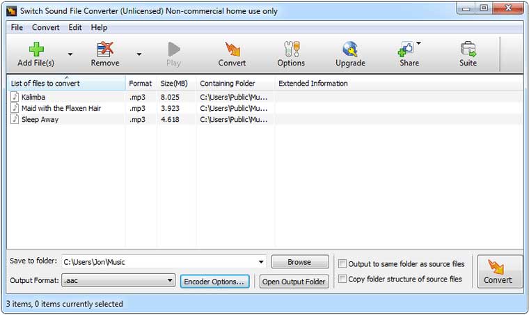 Switch Audio File Converter