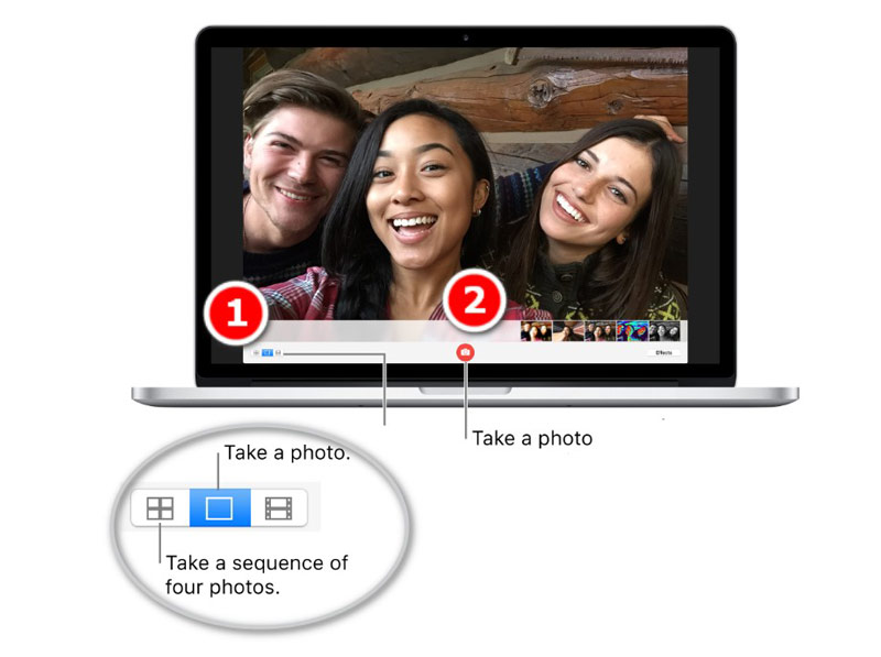 Prendre des photos avec un ordinateur portable Mac