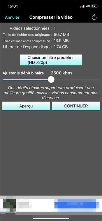 Compresser la vidéo sur Video Compress