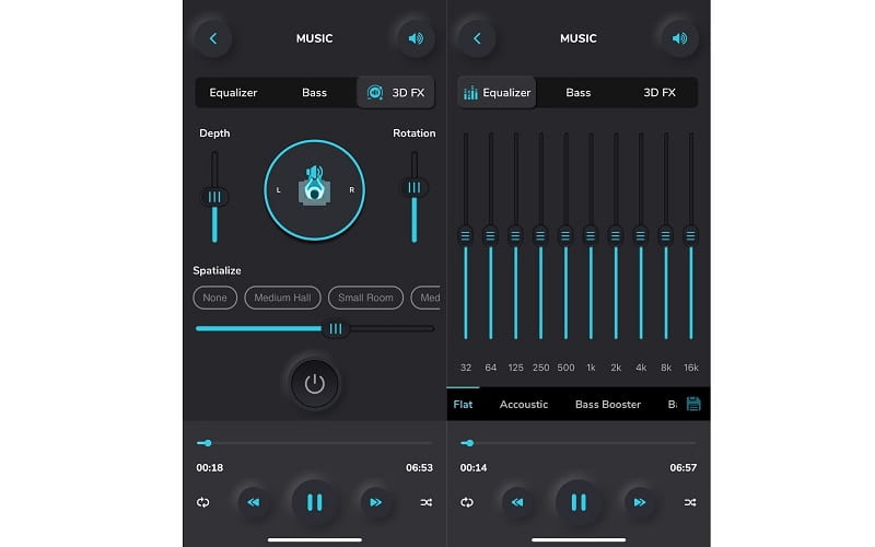 Interface d'effets d'égaliseur d'amplificateur de volume