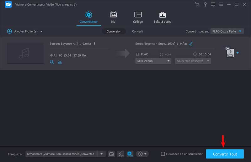 Convertir M4A en FLAC