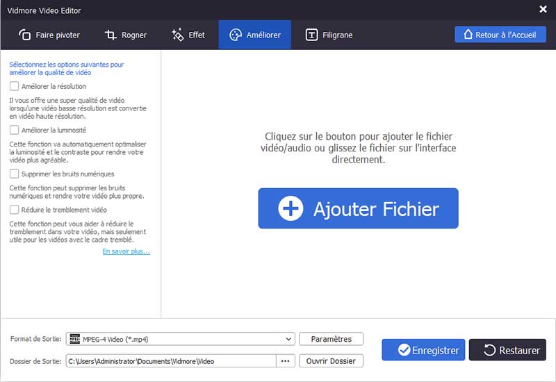 Ajouter un fichier vidéo pour améliorer